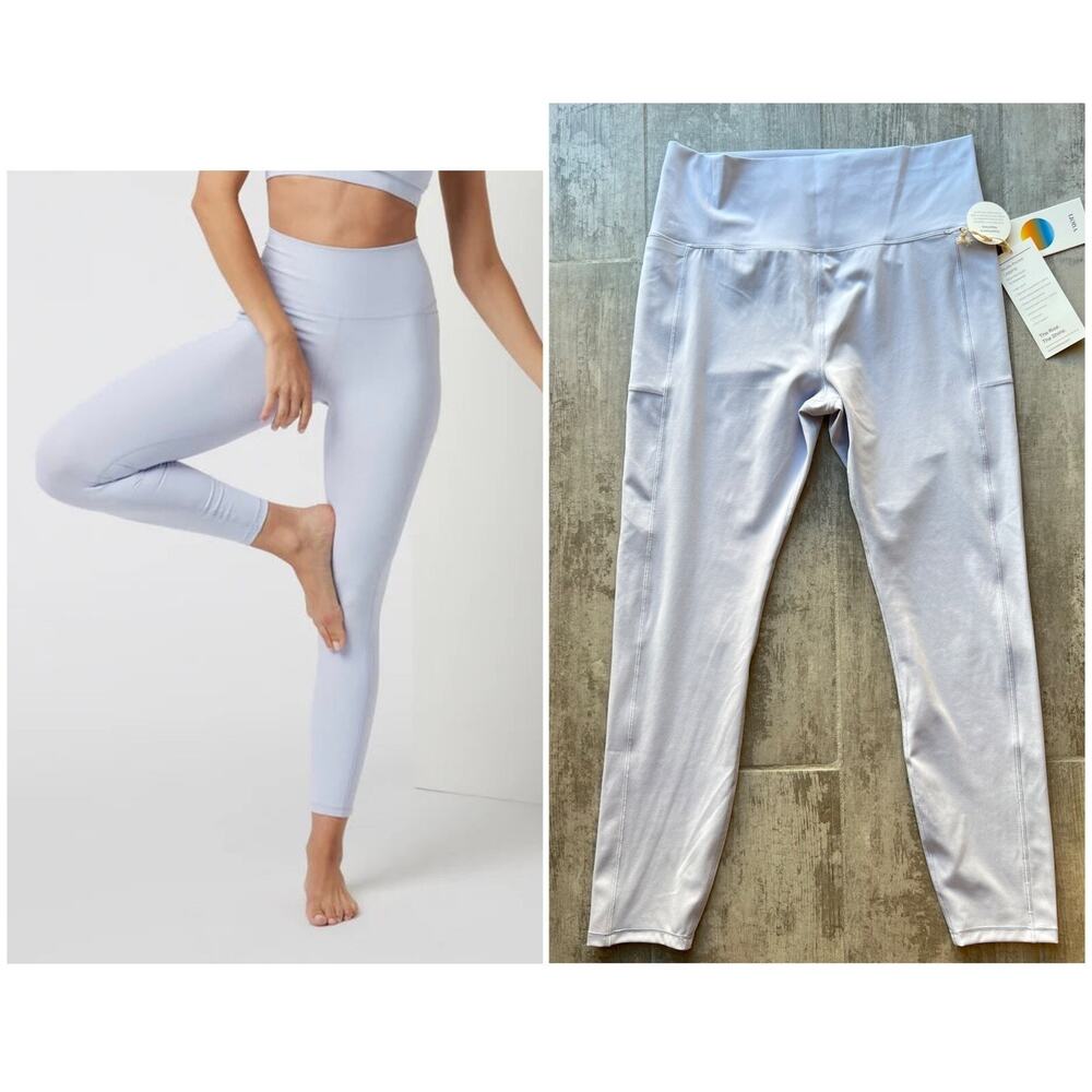 VUORI Studio Pocket 7/8 Legging High Rise Stretch Pants Peri Light Blue VW446 L